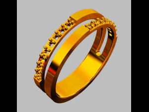 Double Diamond Ring 3D Print Model