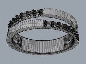 Double Diamond Ring 3D Print Model