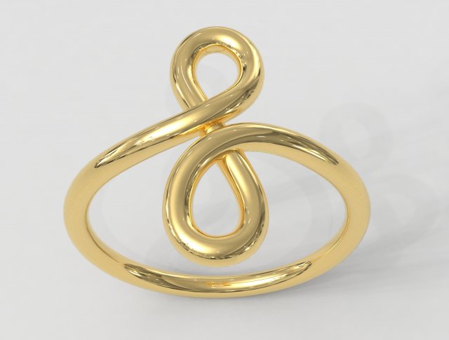 Knot Ring 3D Print Model .c4d .max .obj .3ds .fbx .stl .blend 