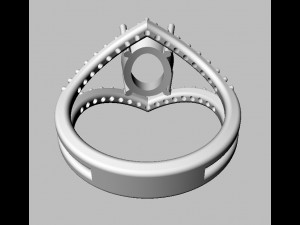 Oval Gemstone Classic Ring Modèles 3D en vedette
