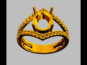 Oval Gemstone Classic Ring Modèles 3D en vedette
