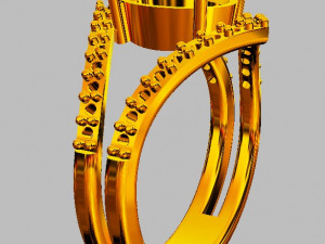 Oval Gemstone Classic Ring Modèles 3D en vedette