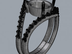 Oval Gemstone Classic Ring Modèles 3D en vedette