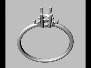 Round Gemstone Classic Ring 3D 打印模型