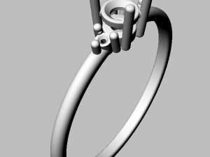 Round Gemstone Classic Ring 3D 打印模型