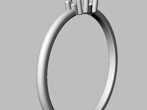 Round Gemstone Classic Ring 3D 打印模型