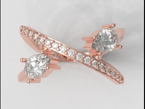 Pear Gemstone Rin 3D Принт Модель