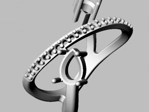 Pear Gemstone Rin 3D Print Model