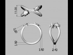 Pear Gemstone Rin 3D Принт Модель