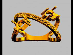 Pear Gemstone Rin 3D Print Model