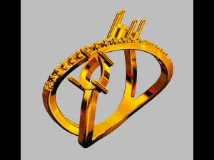 Pear Gemstone Rin 3D Print Model