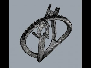 Pear Gemstone Rin 3D Print Model