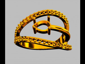 Modern Gemstone Ring 3D Print Model