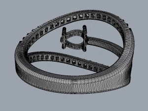 Modern Gemstone Ring 3D Print Model