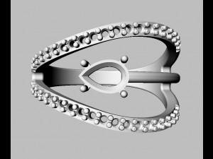 Modern Gemstone Ring 3D Print Model
