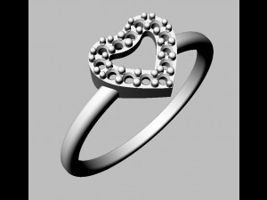 Heart Diamond Ring 3D Print Model
