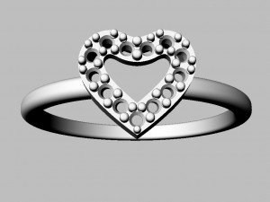 Heart Diamond Ring 3D Print Model