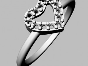 Heart Diamond Ring 3D Print Model