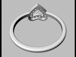 Heart Diamond Ring 3D Print Model