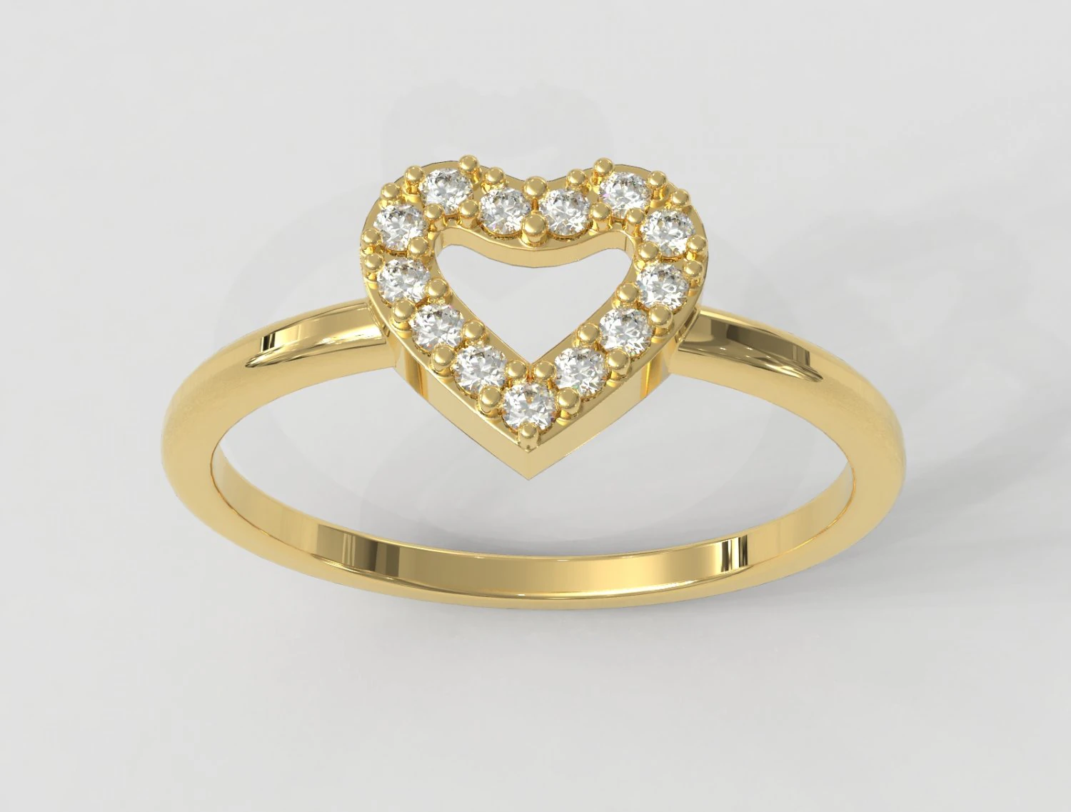 Heart Diamond Ring 3D Print Model .c4d .max .obj .3ds .fbx .stl .blend 