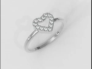 Heart Diamond Ring 3D Print Model