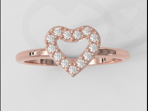 Heart Diamond Ring 3D Print Model