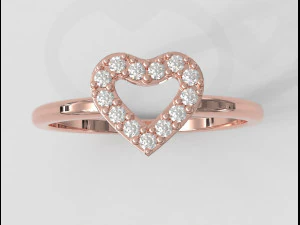 Heart Diamond Ring 3D Print Model