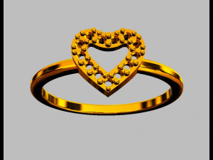 Heart Diamond Ring 3D Print Model