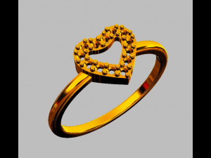 Heart Diamond Ring 3D Print Model