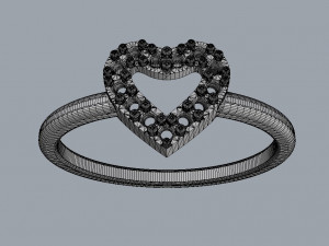 Heart Diamond Ring 3D Print Model