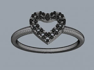 Heart Diamond Ring 3D Print Model