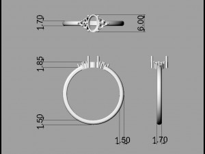 Oval Gemstone Classic Ring Modelo de Impressão 3D