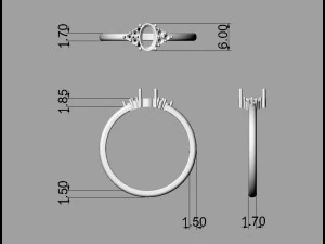 Oval Gemstone Classic Ring 3D Print Model