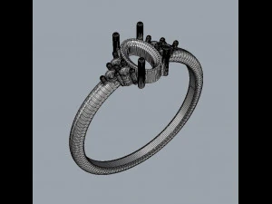 Oval Gemstone Classic Ring 3D Print Model