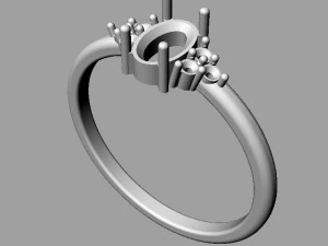 Oval Gemstone Classic Ring 3D Print Model