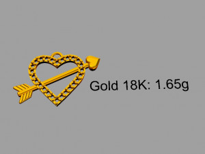 Diamond Arrow Heart Pendant 3D Print Model