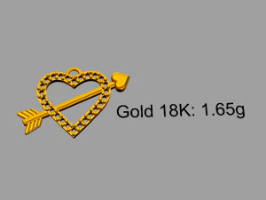 Diamond Arrow Heart Pendant 3D Print Model
