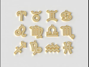 12 wisiorków zodiaku Model do druku 3D