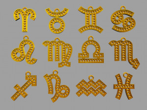 12 Zodiac Pendants 3D 프린트 모델