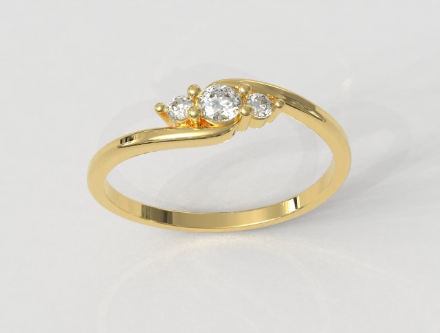 3 Stones Ring Modèles 3D en vedette .c4d .max .obj .3ds .fbx .stl .blend 
