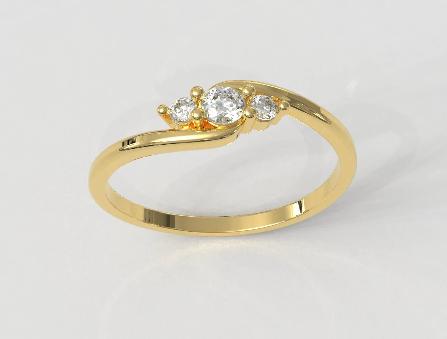 3 Stones Ring 3D Print Model .c4d .max .obj .3ds .fbx .stl .blend 
