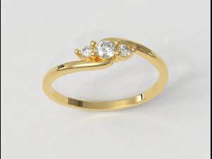 Ring mit 3 Steinen 3D Druckmodell