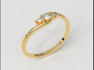 3 Stones Ring Modèles 3D en vedette