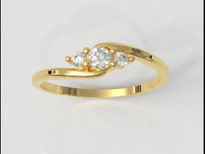 3 Stones Ring Modèles 3D en vedette