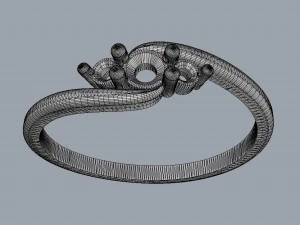 3 Stones Ring 3D Print Model