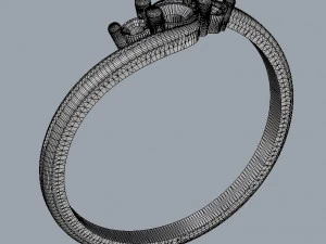 3 Stones Ring 3D Print Model