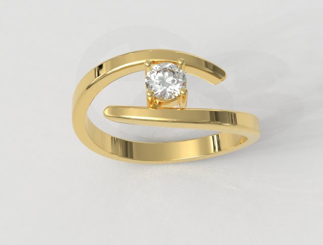 4mm Solitaire Ring 3D 打印模型 .c4d .max .obj .3ds .fbx .stl .blend 