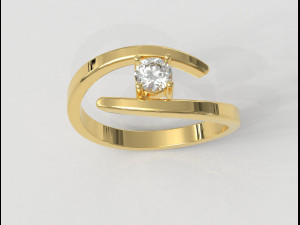 4mm Solitaire Ring 3D Print Model