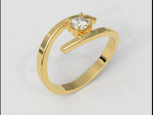 4mm Solitaire Ring 3D 打印模型