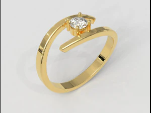 4mm Solitaire Ring 3D Print Model